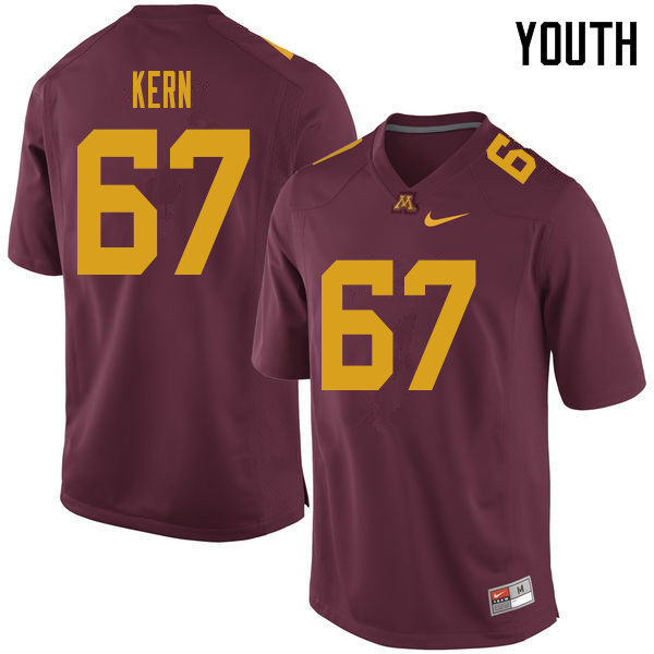 Youth #67 Jack Kern Minnesota Golden Gophers College Football Jerseys Sale-Maroon